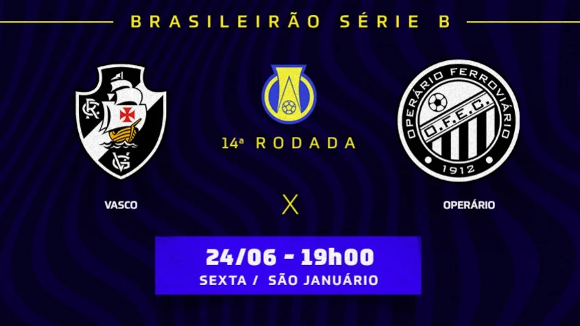 Vasco x Operário: prováveis times, desfalques e onde assistir ao jogo da Série B do Campeonato Brasileiro