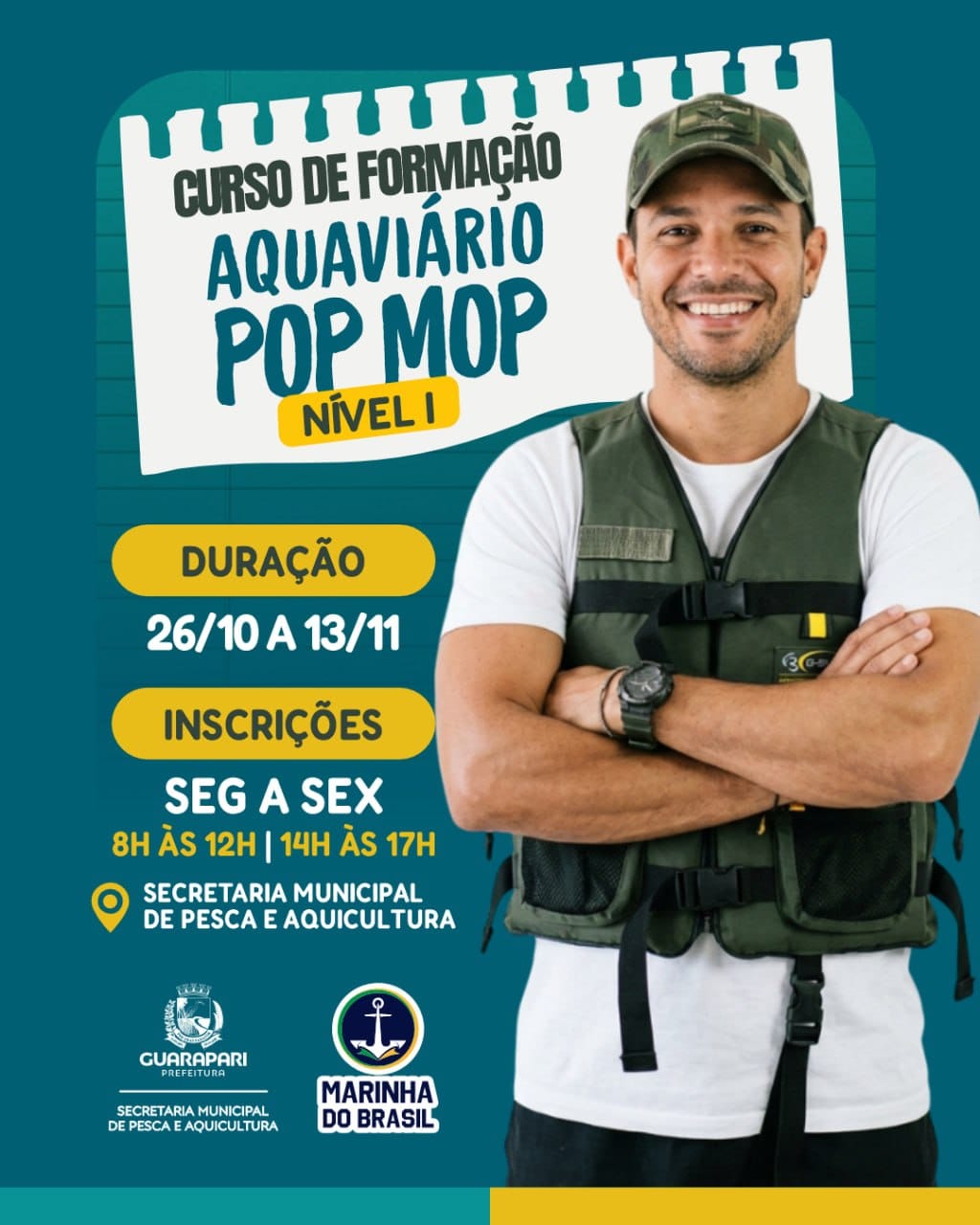 Prefeitura de Guarapari e Marinha do Brasil abrem inscrições para Curso Aquaviário